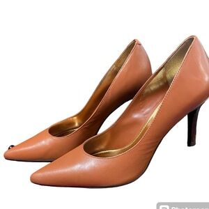 Ralph Lauren, Lanette Leather Pump. Pointed toe, 3 1/2” inch heel.
